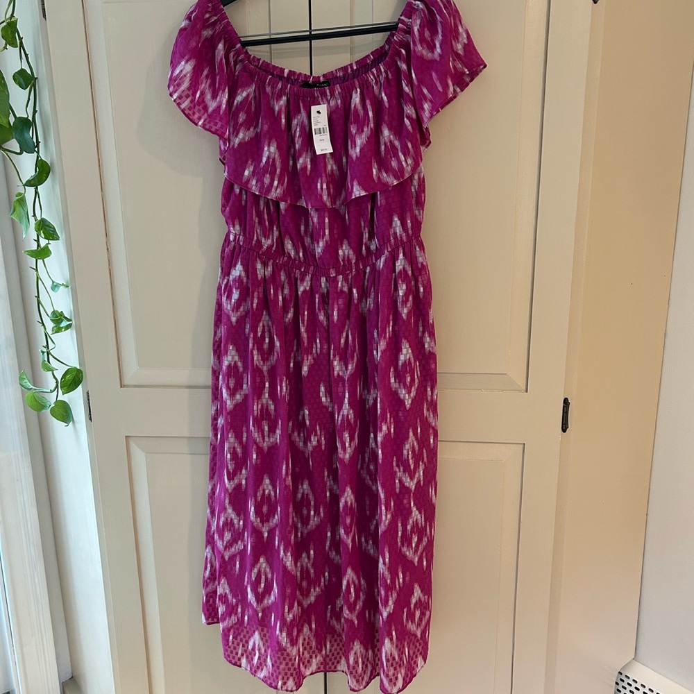 Lane Bryant Pink Off-the-Shoulder Sundress